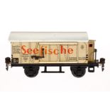 Märklin Seefischewagen 1794, Spur 0, CL, mit BRH und 2 STH, LS und gealterter Lack, L 18,5, Z 3