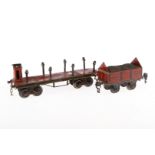 2 Bing Güterwagen, Spur 0, HL, LS, L 11,5 und 24, Z 4