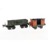 2 Märklin Güterwagen, Spur 1, HL und ÜL, L 15 und 26,5, Z 4