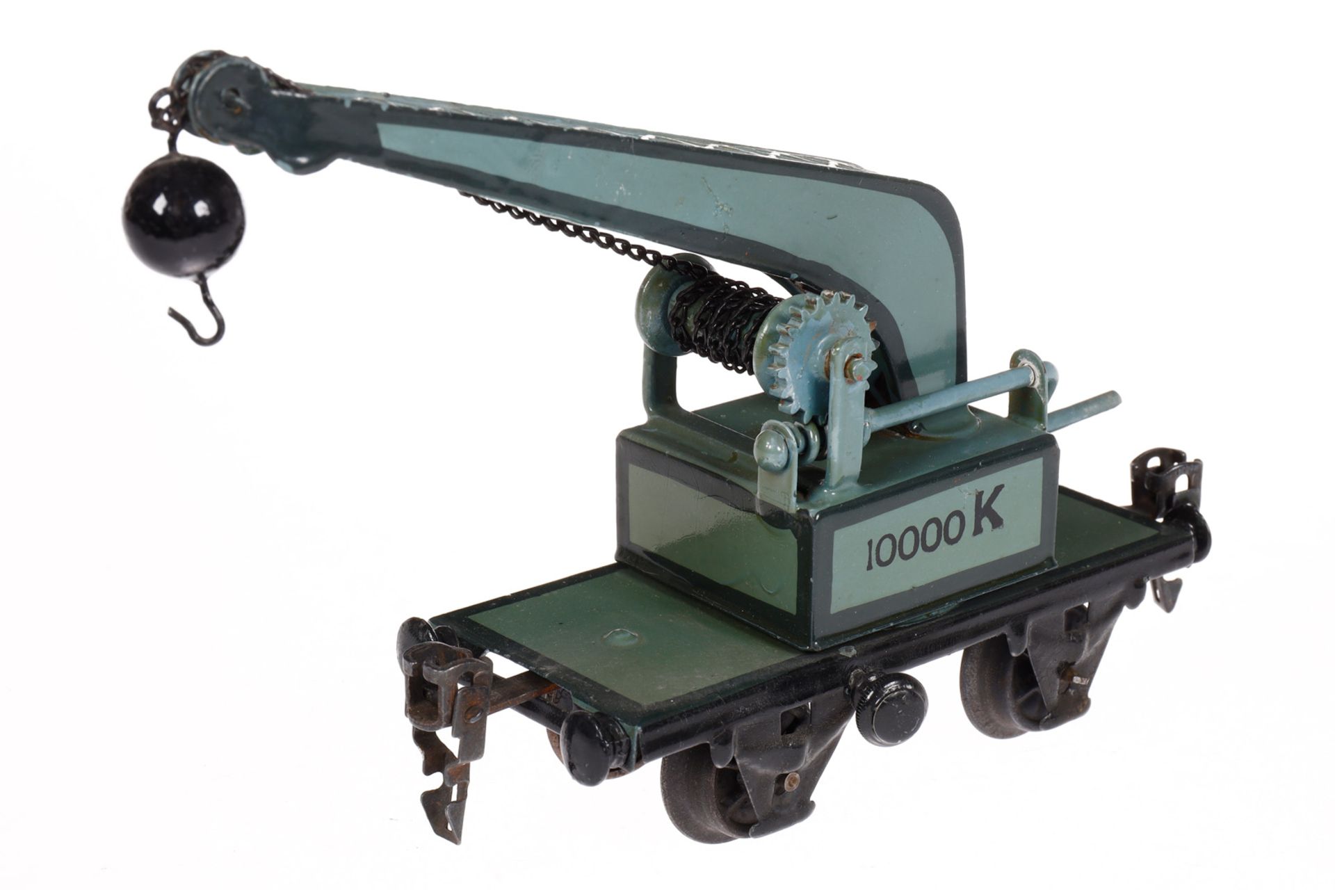 Märklin Kranwagen 1851, Spur 0, HL, mit Kette und Kugelhaken, min. Alterungsspuren, L 13, Z 2 - Bild 2 aus 4