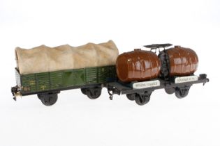2 Märklin Güterwagen, Spur 1, CL und ÜL, NV, L 24,5, Z 4
