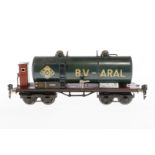 Märklin Aral Kesselwagen 1854, Spur 0, HL, mit BRH, LS tw ausgeb., gealterter Lack, L 24,5, sonst