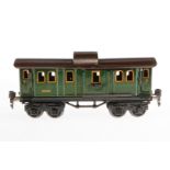 Märklin Gepäckwagen 1889, Spur 0, CL, mit 4 AT und 2 ST, LS tw ausgeb., gealterter Lack, L 21,5, Z