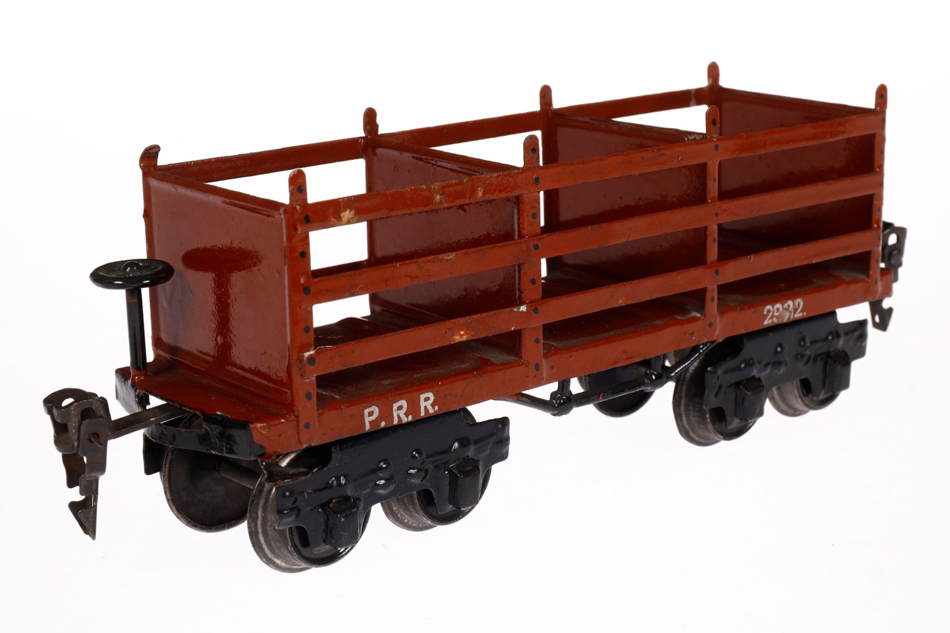 Märklin amerikanischer Plattenwagen PRR 2932, Spur 0, HL, 4A, leichte Alterungsspuren, L 18, Z 2 - Bild 2 aus 4