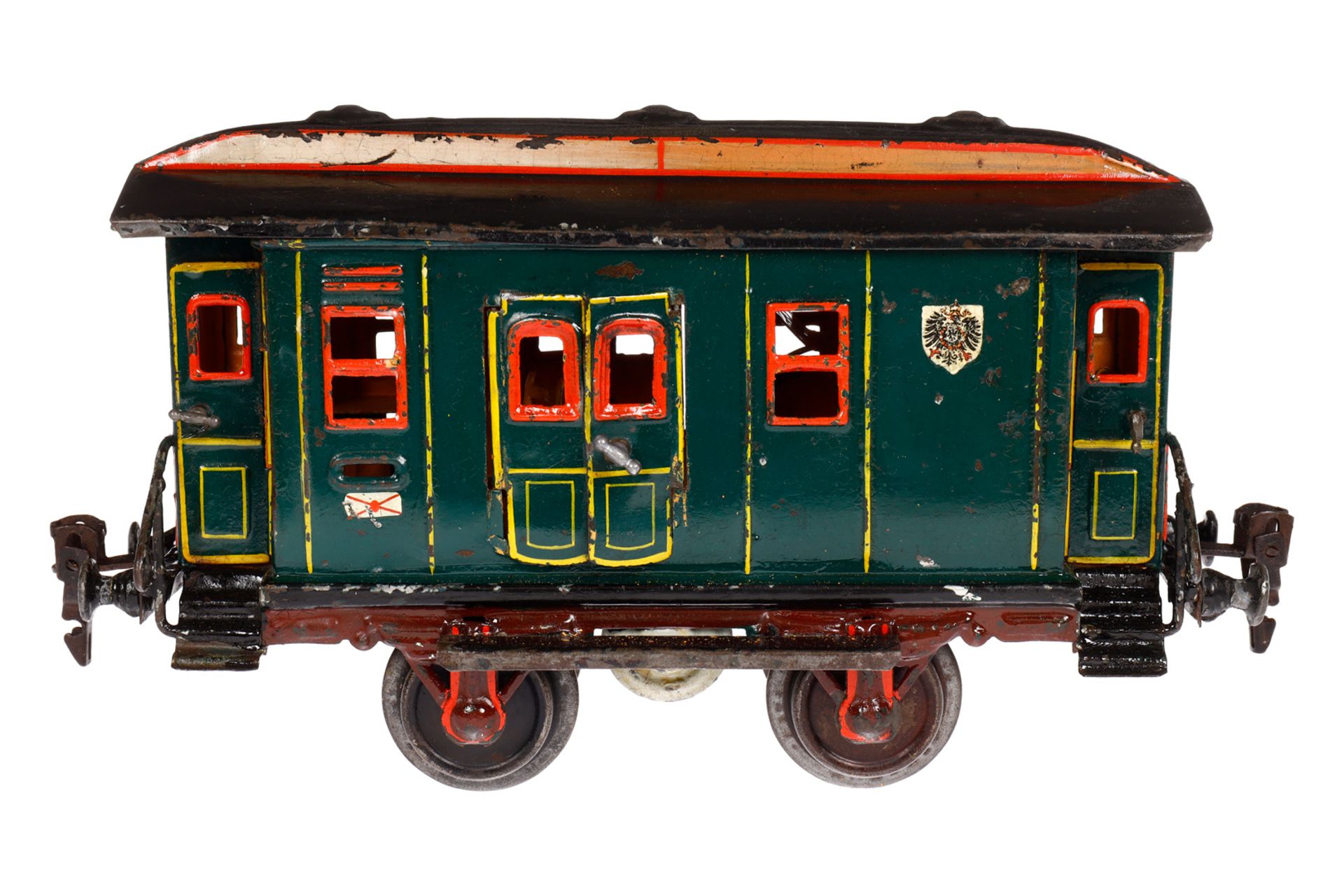 Märklin Postwagen 1822, Spur 1, uralt, HL, mit Inneneinrichtung, querliegender Gaszylinder, 2 DT,