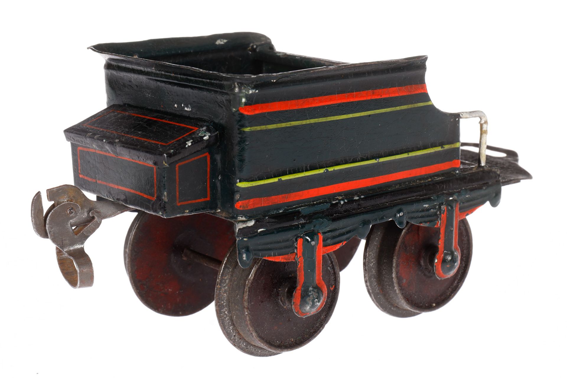 Märklin Zugpackung, Spur 2, uralt, HL, mit B-Dampflok D 1022, 2A-Tender, 2 Personen- und 1 - Image 9 of 9