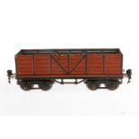 Märklin Hochbordwagen 1949, Spur 0, HL, LS und gealterter Lack, L 21,5, Z 4