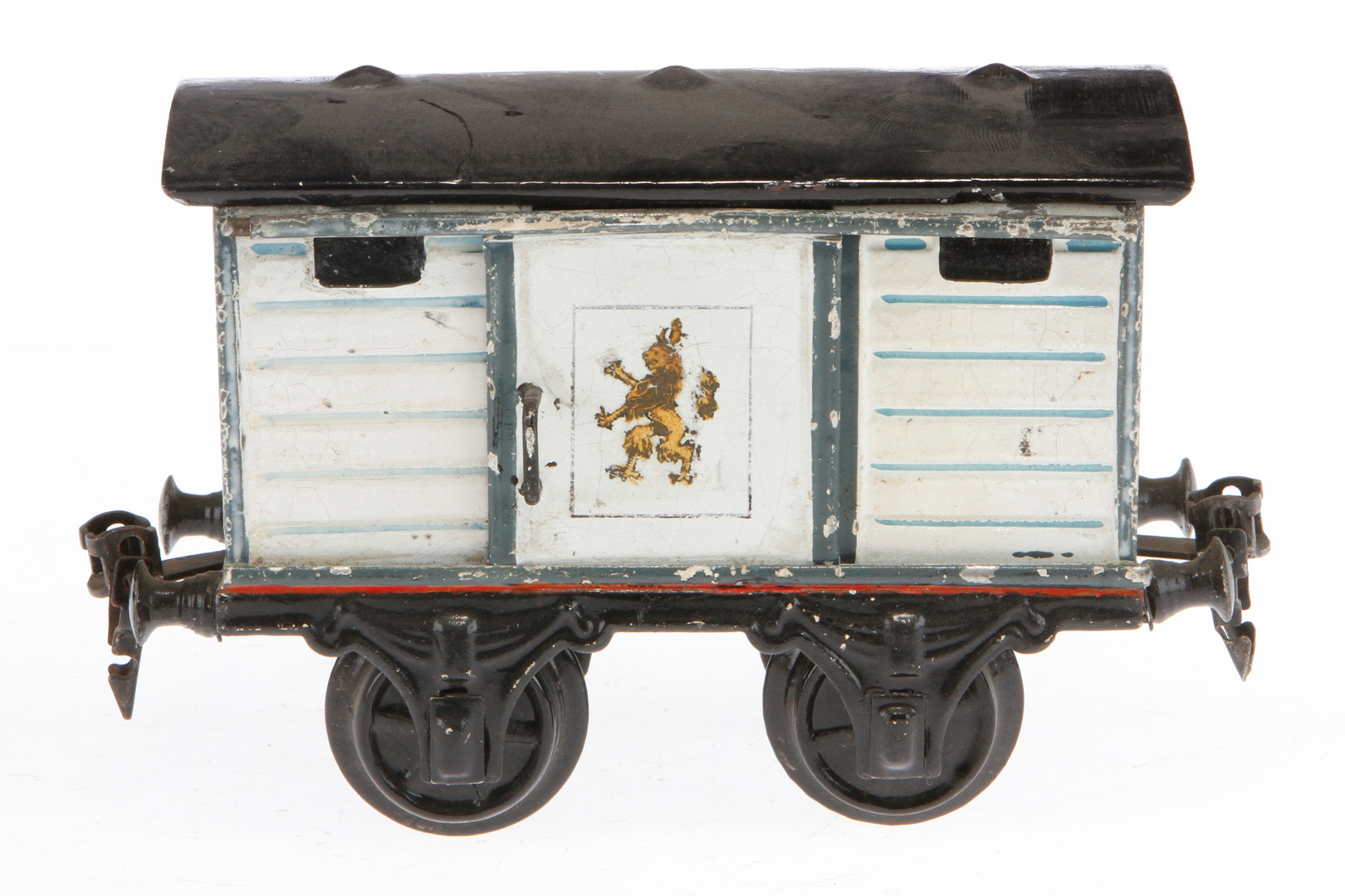 Märklin Löwenbräu Bierwagen, Spur 1, uralt, HL, mit 1 ST, Schwarzbereiche ÜL, L 15, Z 4