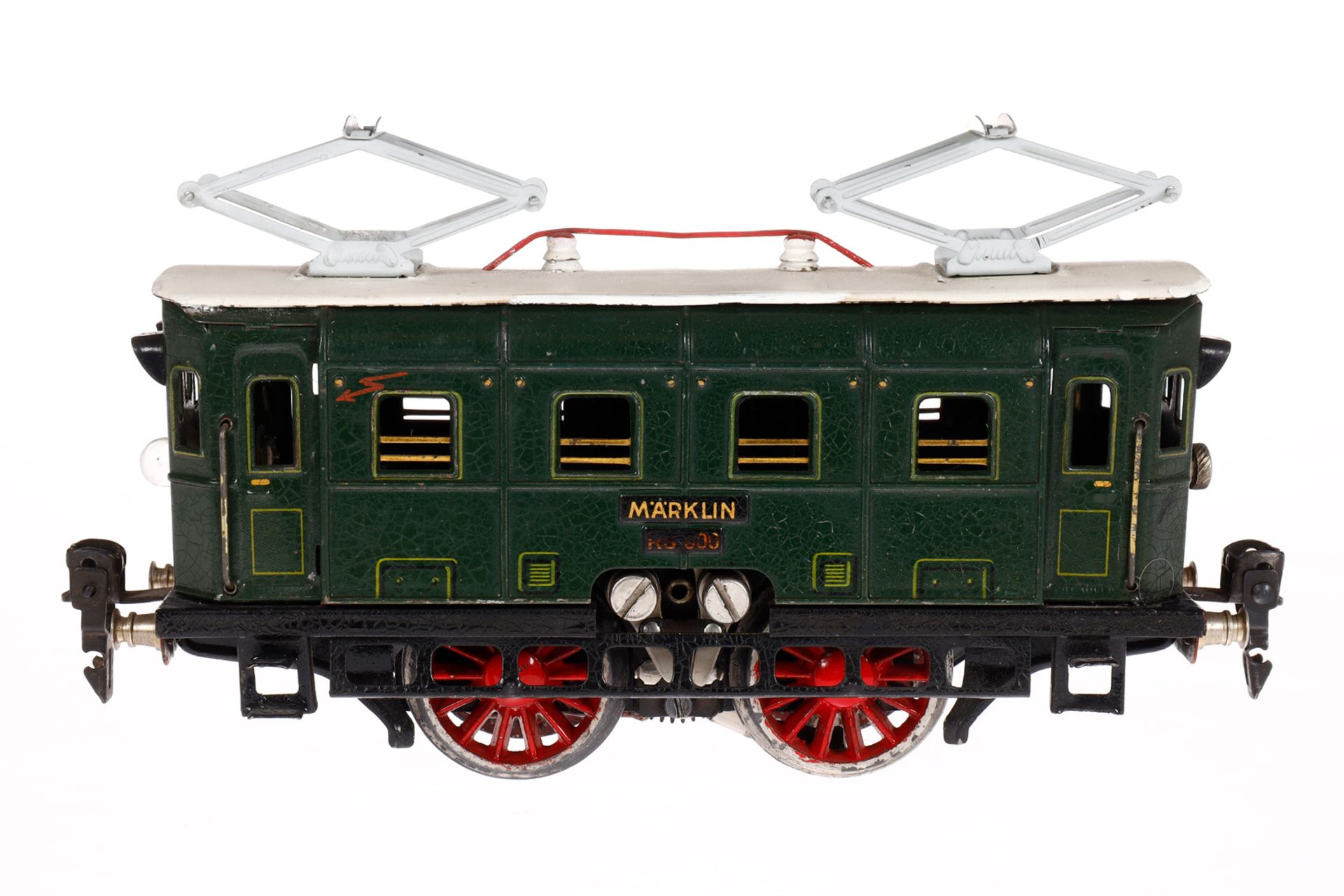 Märklin E-Lok RS 12900, Spur 0, elektr., grün, mit 1 el. bel. Stirnlampe, LS tw ausgebessert,