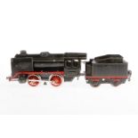 Märklin B-Dampflok R 900, Spur 0, mit Tender, Uhrwerk intakt, Alterungs- und Gebrauchsspuren, Z 2-3