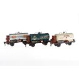 3 Märklin Kesselwagen 1774, Spur 0, HL, je mit BRH, L 18,5, Z 4