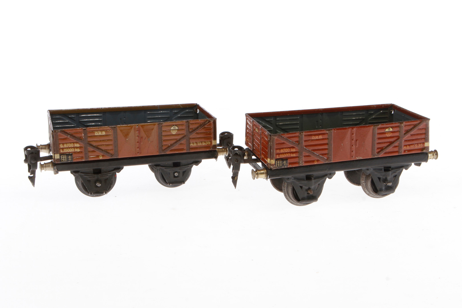 2 Märklin offene Güterwagen 1661, Spur 0, CL, LS, L 13, Z 3