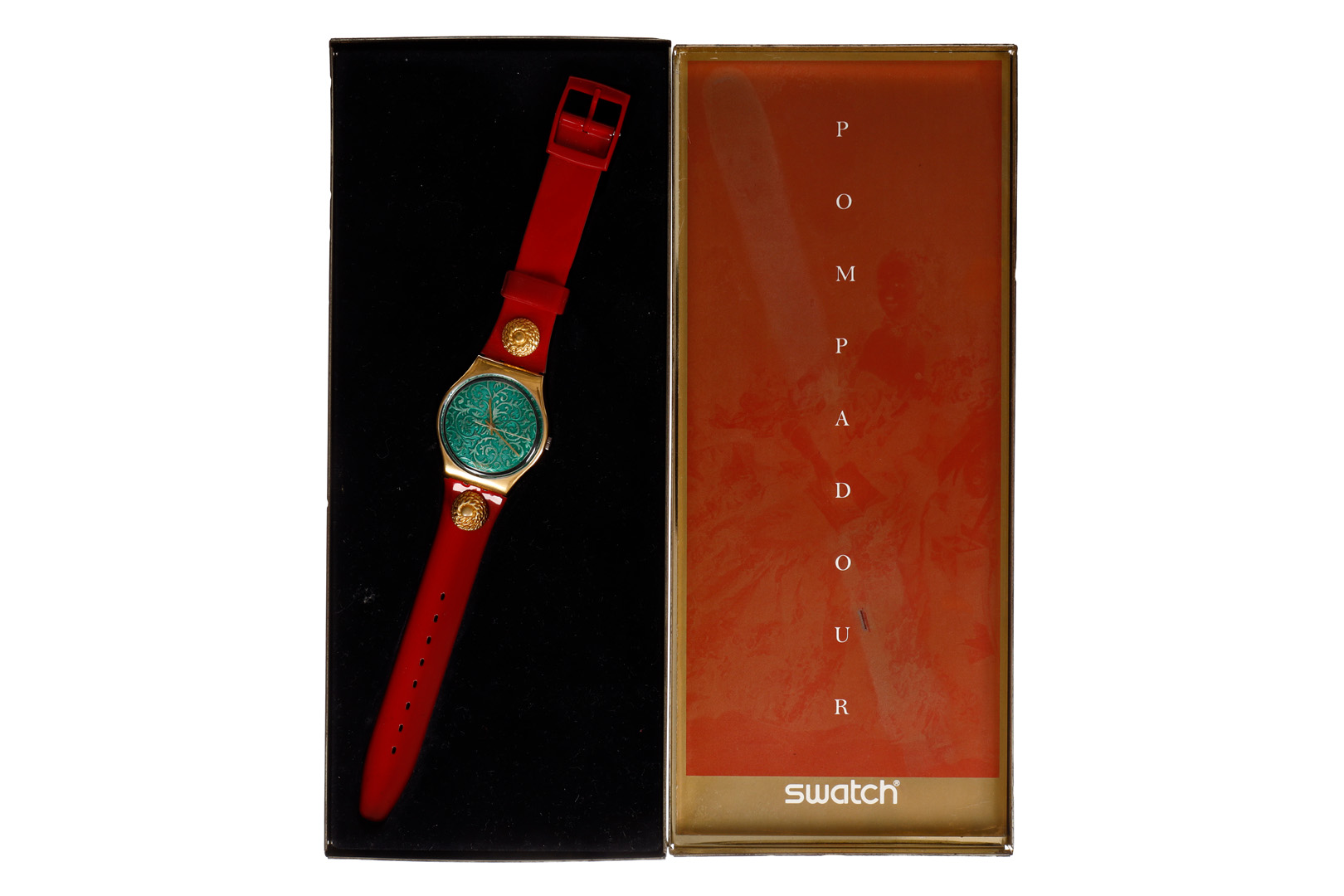 Swatch Armbanduhr GX 106 ”Pompadour”, mit Anleitung, leichte Alterungsspuren, Originaletui und