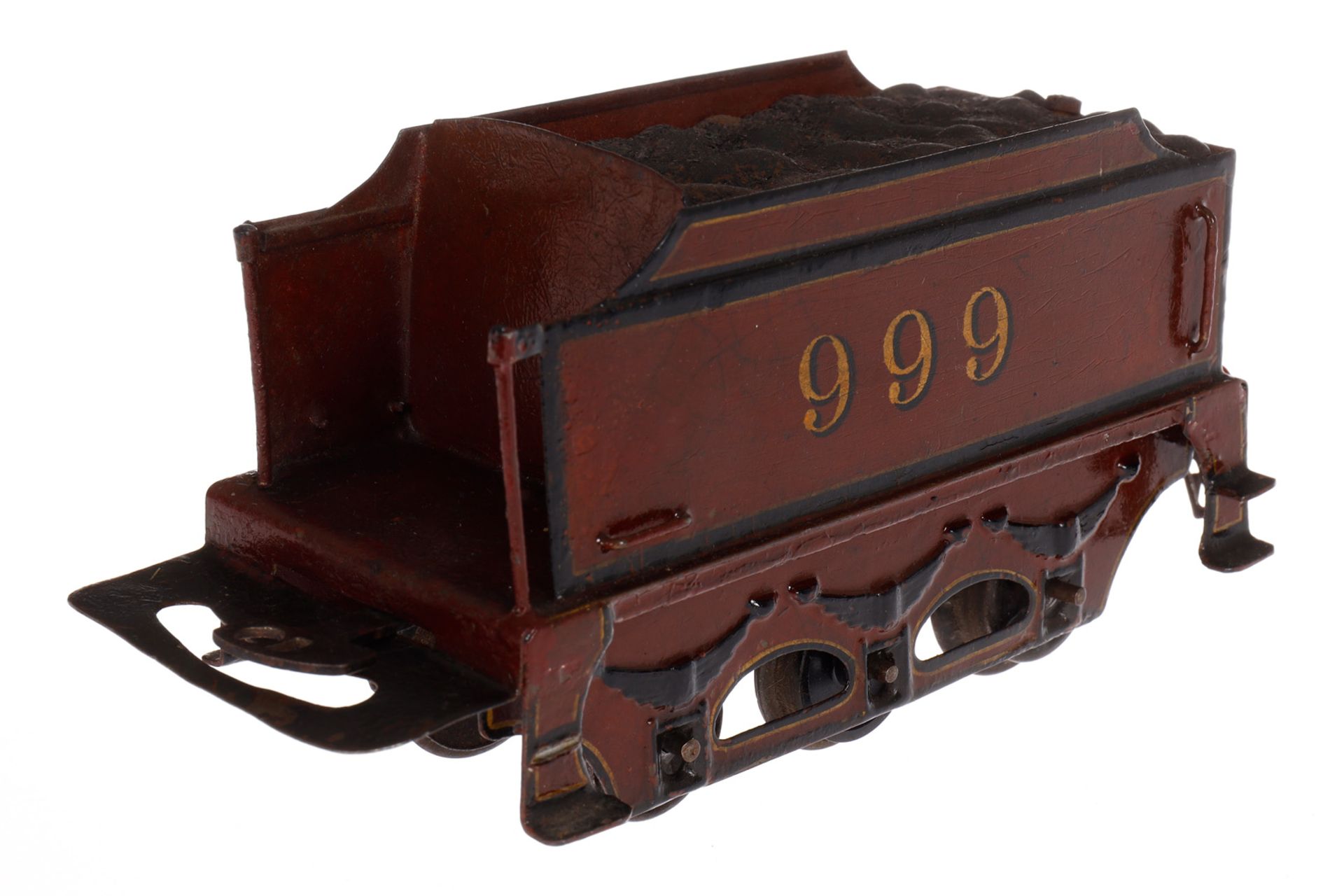 Märklin engl. 2-B Dampflok E 1020 MR, Spur 0, rotbraun/schwarz, mit Tender ”999” und 2 imit. - Bild 5 aus 6