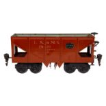 Märklin amerikanischer Selbstentladewagen 2929, Spur 0, HL, mit Bremsspindel, 4A, leichte