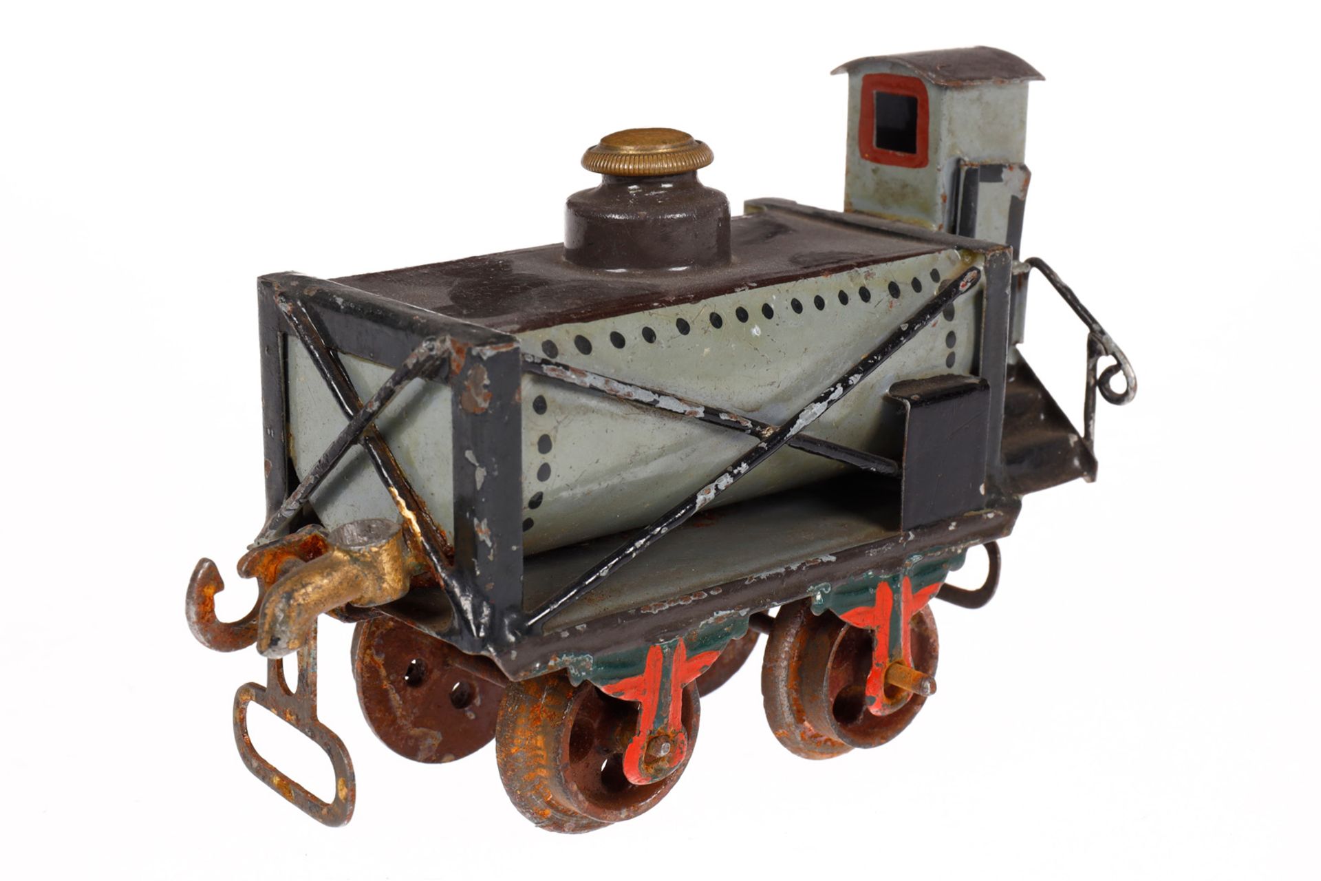 Märklin Tankwagen 1826, Spur 0, uralt, HL, breite Bügelkupplungen, BRHh, Verschluss vom Hahn - Bild 2 aus 4