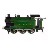 Märklin engl. C-Tenderlok TM 1020 LNER, Spur 0, Uhrwerk intakt, HL, Pufferbohlen (1 besch.) und tw