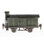 Märklin gedeckter Güterschlusswagen, Spur 0, HL, 2 ST, BRHh, Klarlacküberzug, L 16, Z 2