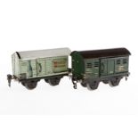 2 Märklin Güterwagen 1687 und 1689, Spur 0, CL, je mit 1 ST, LS, L 13, Z 3