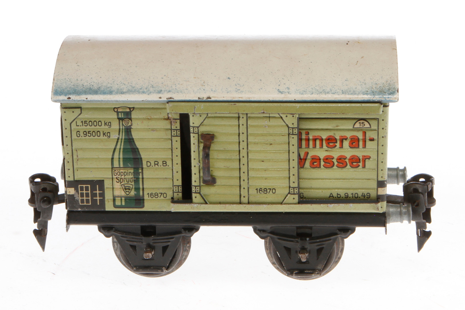 Märklin Mineralwasserwagen 1687, Spur 0, CL, mit 1 ST, 1 Puffer fehlt, LS, L 13, Z 3