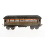 Märklin Personenwagen 1886, Spur 1, CL, mit 4 AT, LS tw ausgeb., stark gealterter Lack, L 33,5,