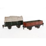 2 Märklin Güterwagen, Spur 0, HL, LS, L 16,5, Z 4