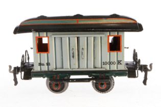Märklin Gepäckwagen 1823, Spur 1, uralt, HL, mit Diensteinrichtung, 2 AT, 4 ST und Replik-Figur,