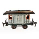 Märklin Gepäckwagen 1823, Spur 1, uralt, HL, mit Diensteinrichtung, 2 AT, 4 ST und Replik-Figur,