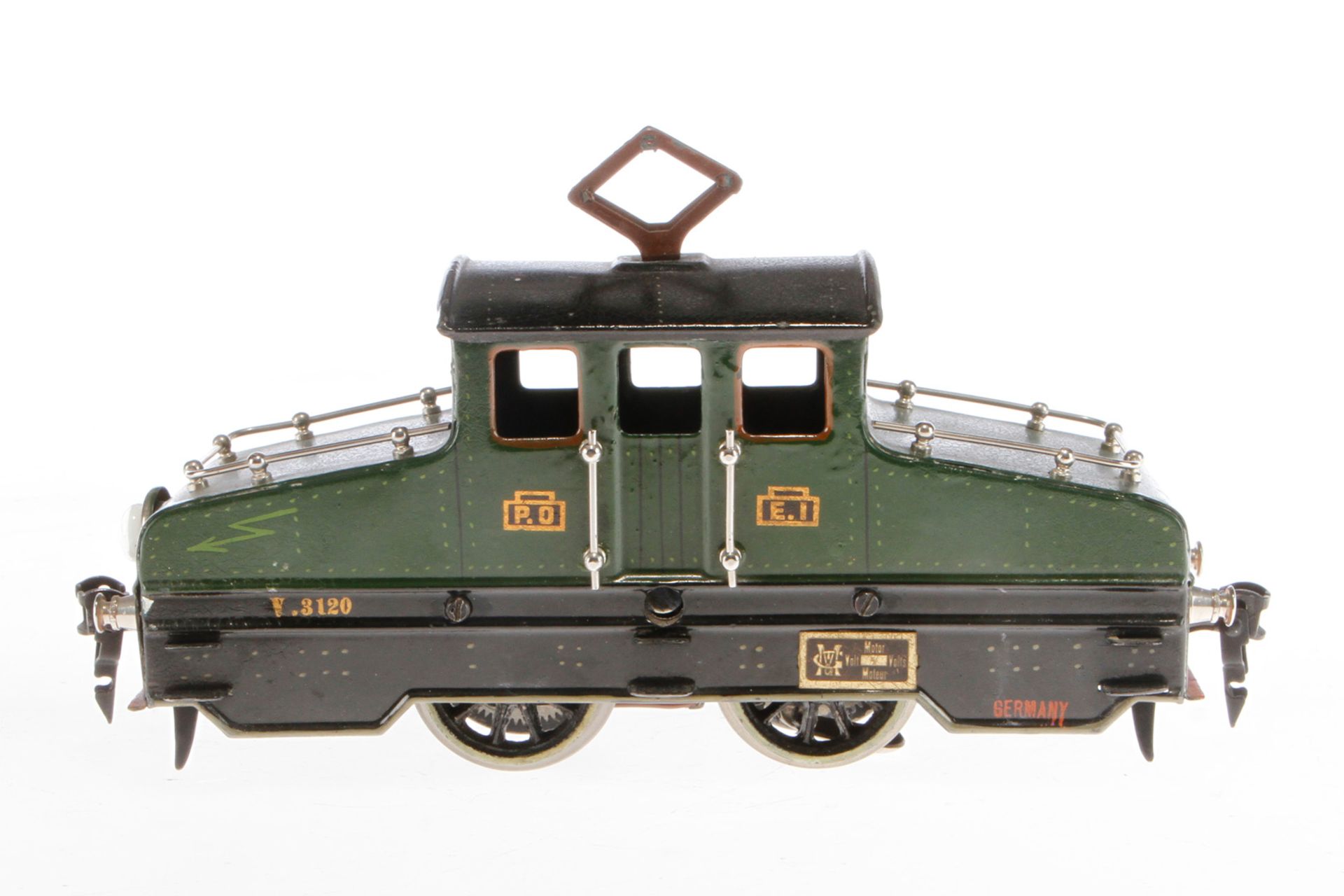 Märklin E-Lok V 3120, Spur 0, Schwachstrom, grün, mit 1 el. bel. Stirnlampe, LS tw ausgeb.,