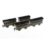 4 Märklin Personenwagen 1719, Spur 0, CL, LS, L 12,5, Z 3