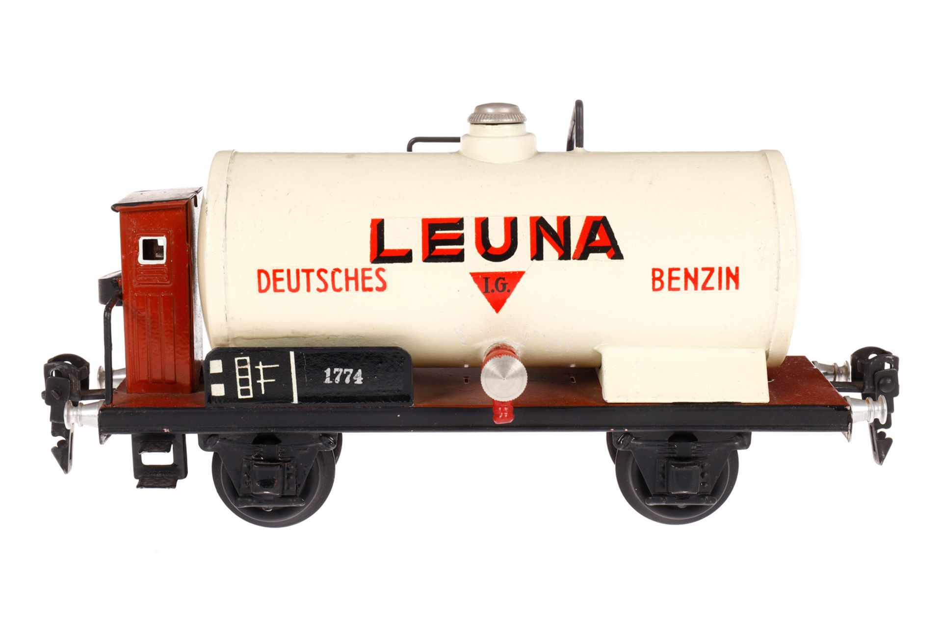 Märklin Leuna Kesselwagen 1774, Spur 0, HL, mit BRH, tw rest., L 18,5, Z 3