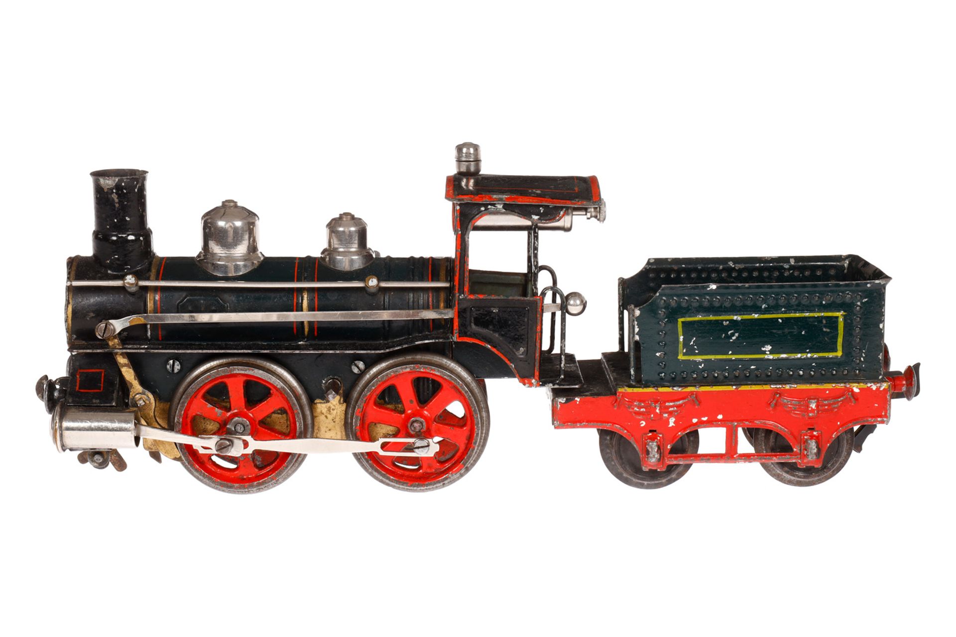 Märklin B-Dampflok PB 1021, mit 2A-Tender, Spur 1, uralt, HL, Uhrwerk intakt, nur vorwärts, mit