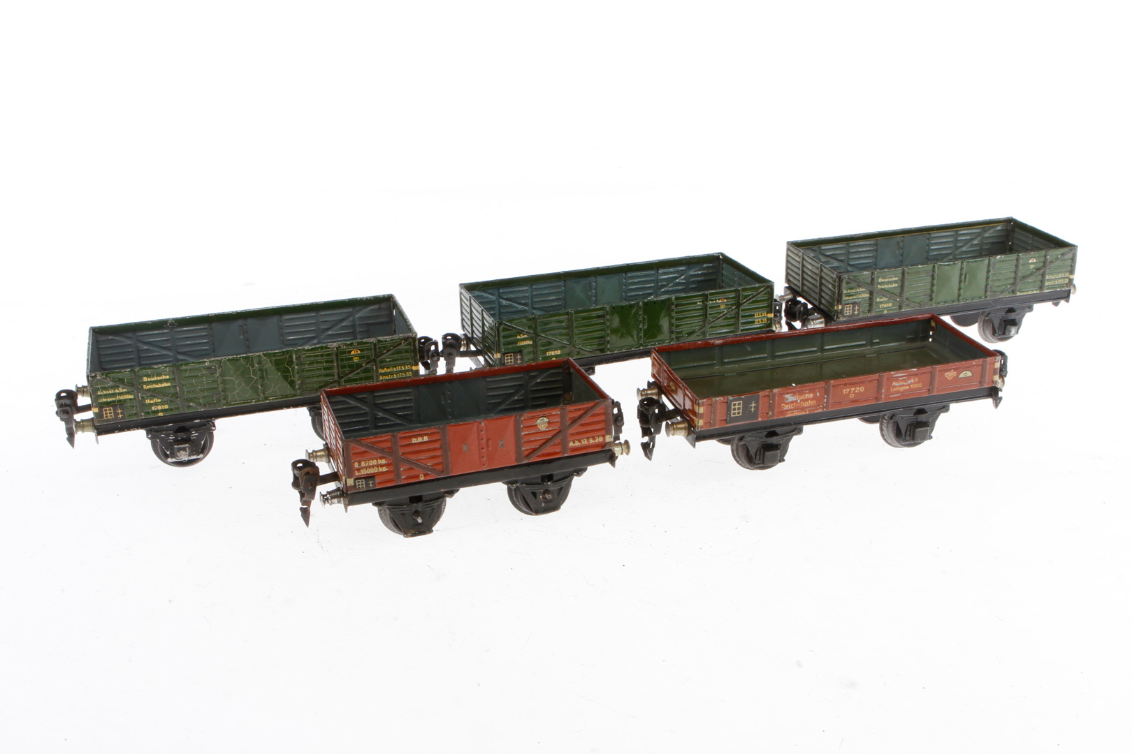 5 Märklin Güterwagen, Spur 0, CL, LS, NV, L 13 und 16,5, Z 4