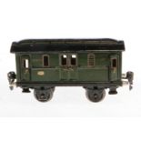 Märklin Postwagen 1876, Spur 0, HL, mit 4 AT, LS und gealterter Lack, L 16,5, Z 3