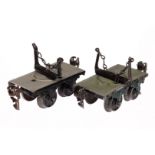 2 Märklin Drehschemelwagen, Spur 0, uralt, HL, LS, L je 8, Z 4