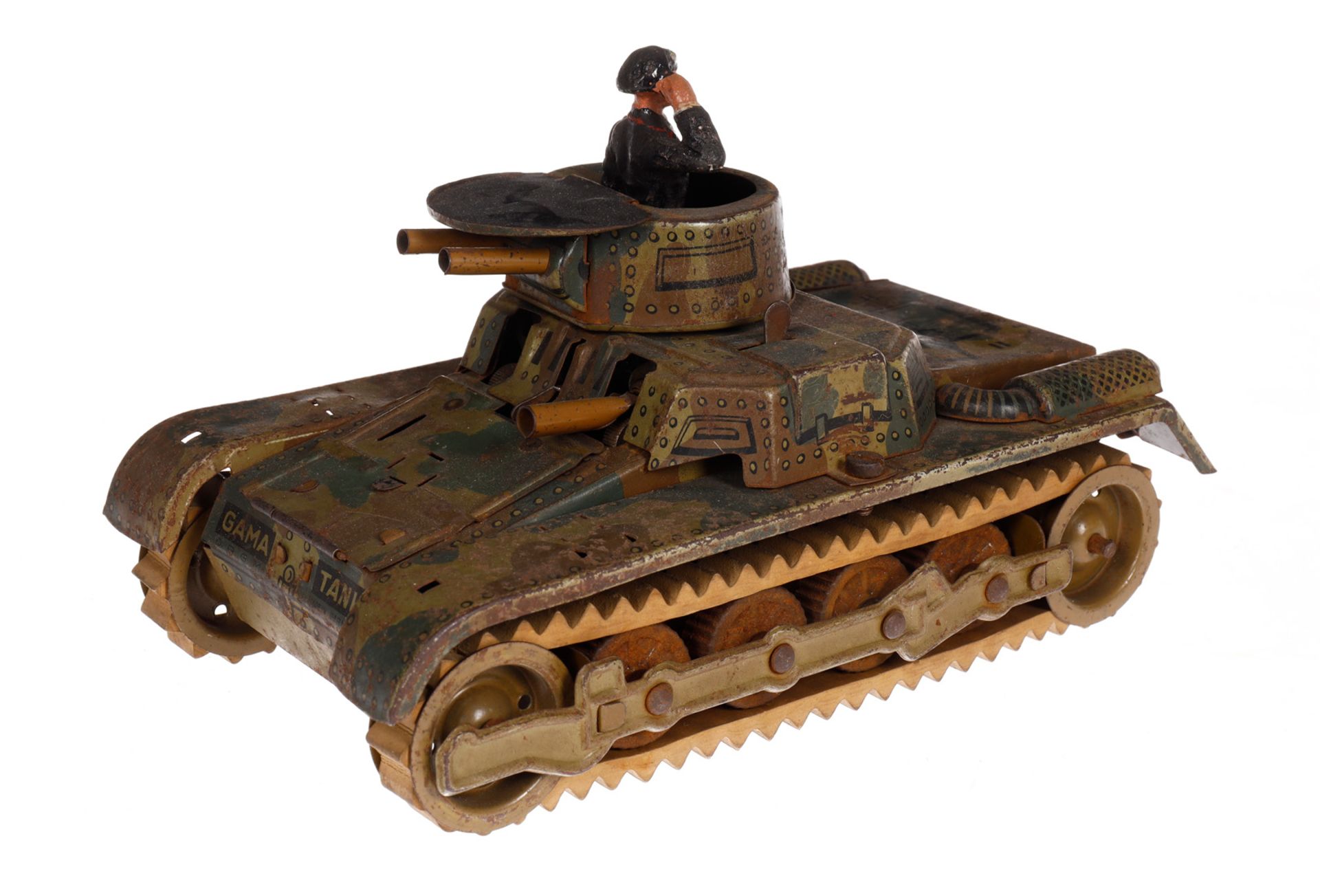Gama Panzer, Mimikry CL, mit Kommandant, def., NV, LS, L 19, zum Herrichten - Image 2 of 3