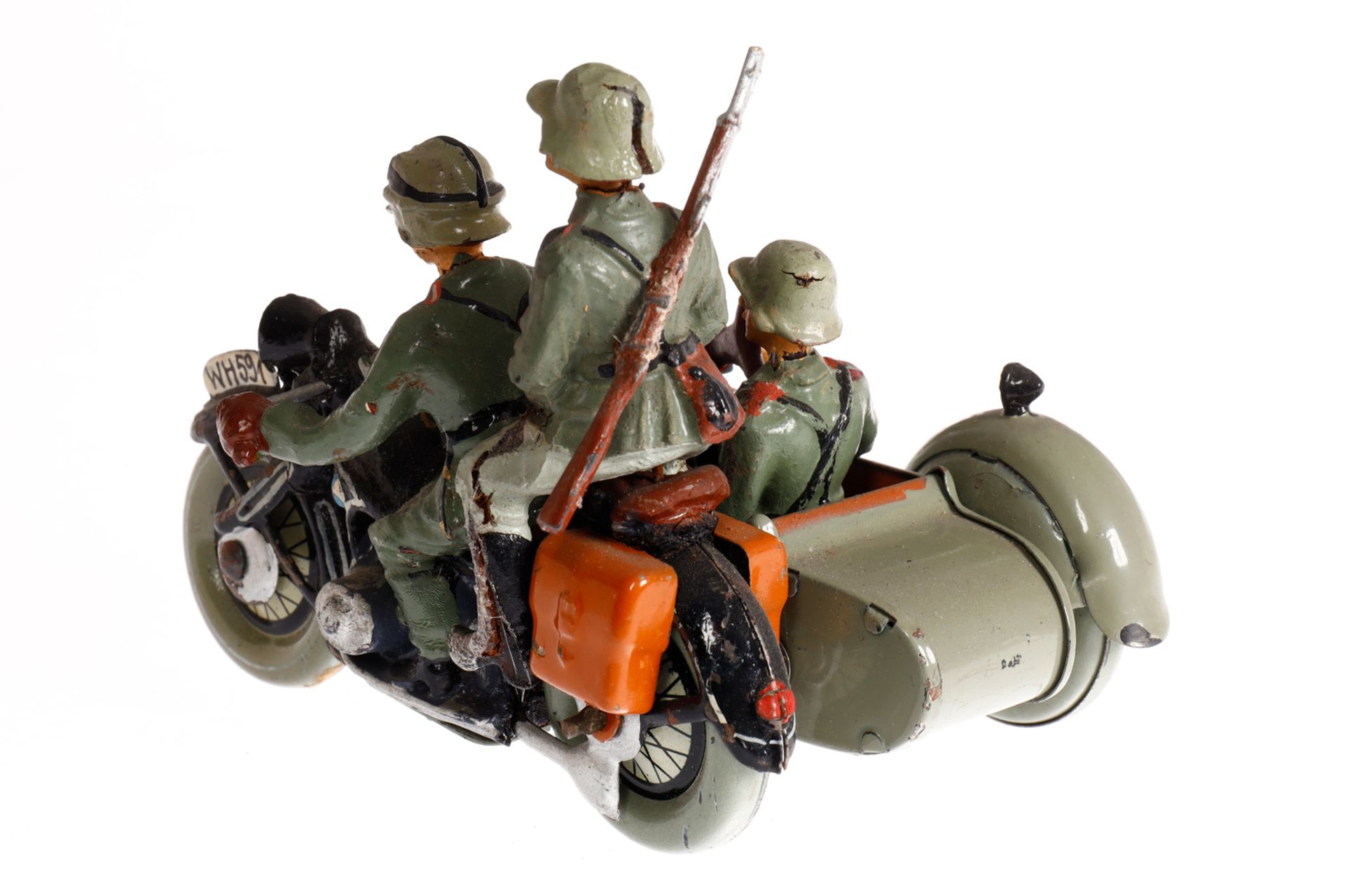 Militärmotorrad mit Fahrer, Sozius und Beiwagen mit Soldat an MG, L 10, Z 2 - Image 2 of 2
