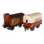 2 Märklin Güterwagen, Spur 0, CL, LS, L 13 und 14,5, Z 3