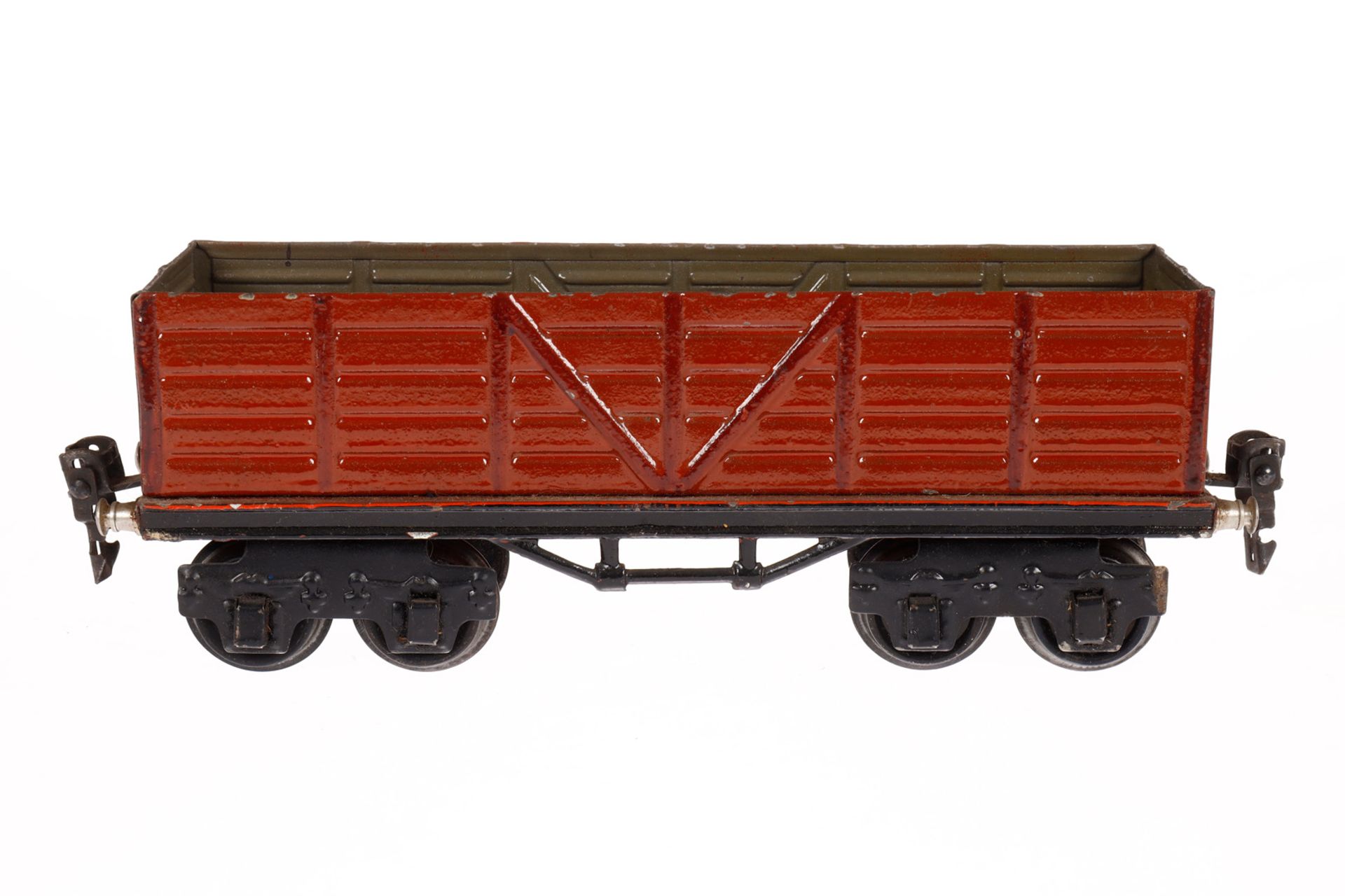 Märklin Kastenwagen 1949, Spur 0, HL, LS und gealterter Lack, L 21,5, Z 3