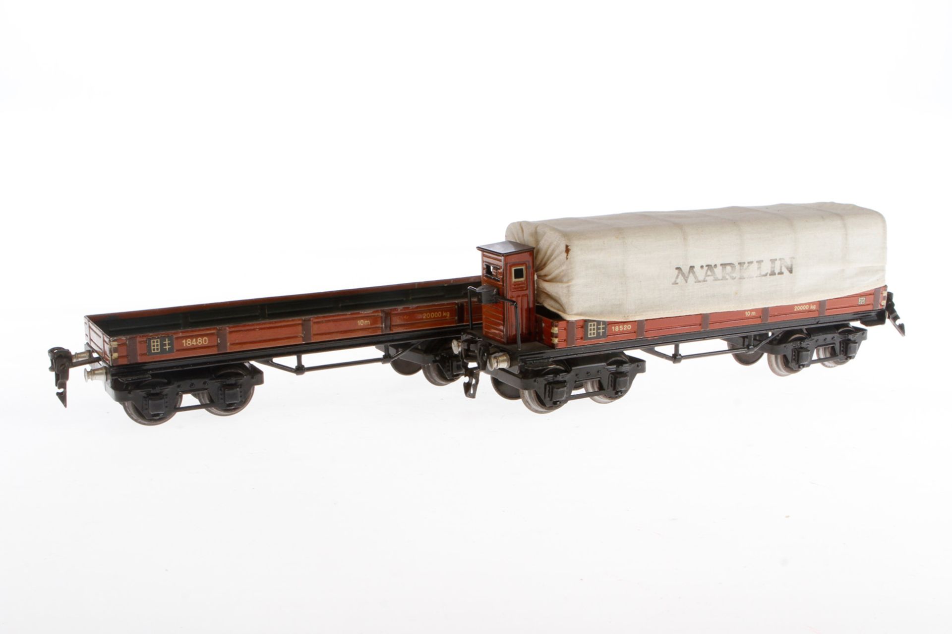 2 Märklin Güterwagen 1848 und 1853, Spur 0, CL, LS, L 24,5, Z 3