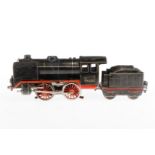 Märklin B-Dampflok R 66/910, mit 2A-Tender, Spur 0, elektr., Alterungs- und Gebrauchsspuren, tw