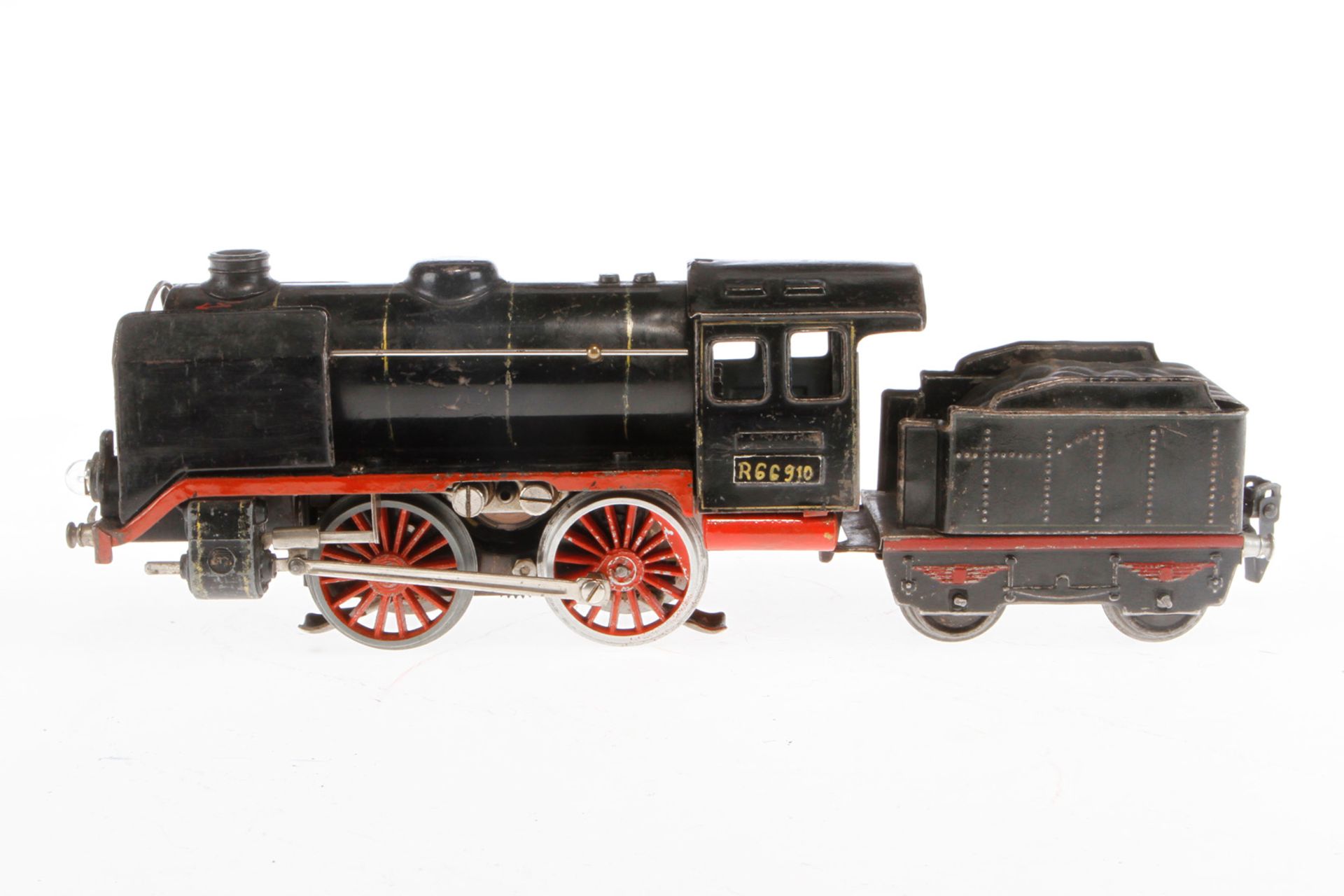 Märklin B-Dampflok R 66/910, mit 2A-Tender, Spur 0, elektr., Alterungs- und Gebrauchsspuren, tw