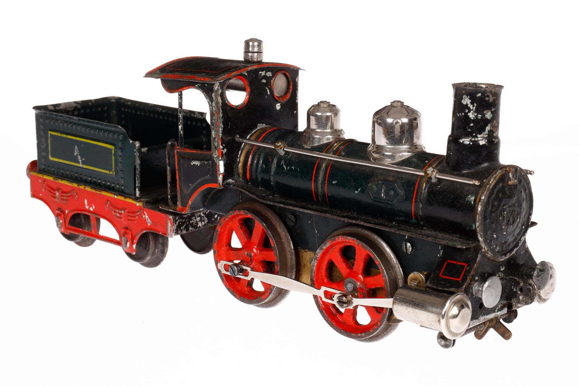 Märklin B-Dampflok PB 1021, mit 2A-Tender, Spur 1, uralt, HL, Uhrwerk intakt, nur vorwärts, mit - Bild 2 aus 9