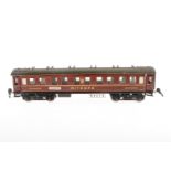 Märklin Mitropa Schlafwagen 1943, Spur 0, CL, mit 4 AT, Schildern und Gussrädern, tw rest., LS und