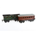 2 Märklin Wagen 1886 und 1889, Spur 0, CL, NV, LS, L 21,5, Z 4