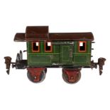 Märklin Gepäckwagen 1836, Spur 0, uralt, HL, mit Inneneinrichtung, 1 AT, 2 ST, Ola, Alterungs- und