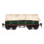 Märklin Planewagen, Spur 0, HL, 1 Achslagerblende und 1 Trittstufe fehlen, LS und gealterter Lack, L