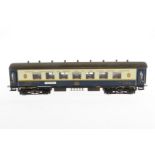 Darstaed Pullmanwagen 3349, Spur 0, creme/blau, mit Inneneinrichtung, 4 AT und Schildern, Kupplungen