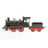 Märklin B-Dampflok, Spur 1, uralt, Uhrwerk intakt, mit Tender, rest. und ergänzt, Z 4