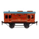 Märklin engl. Pferdewagen ”GNR 809”, Spur 1, uralt, HL, 2 AT, 2 x 3 Lade- und Klapptüren, kleine LS,